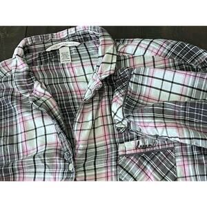 Victoria's Secret Pajama Set Women’s Size Large Black/Pink Plaid Shimmer